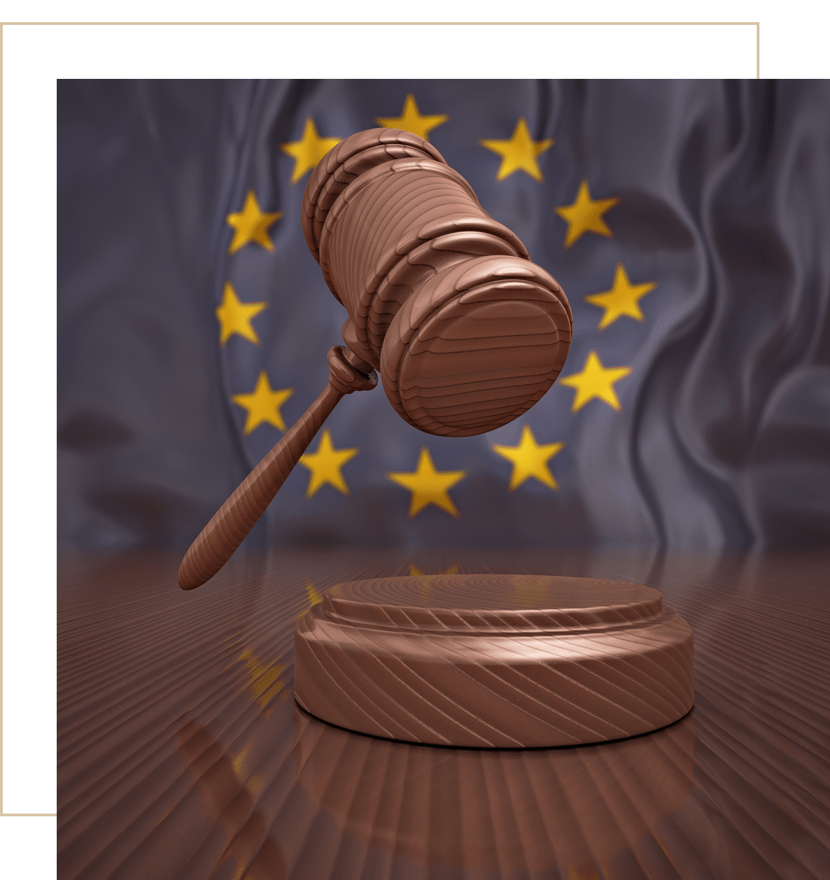 Gavel with European Union flag