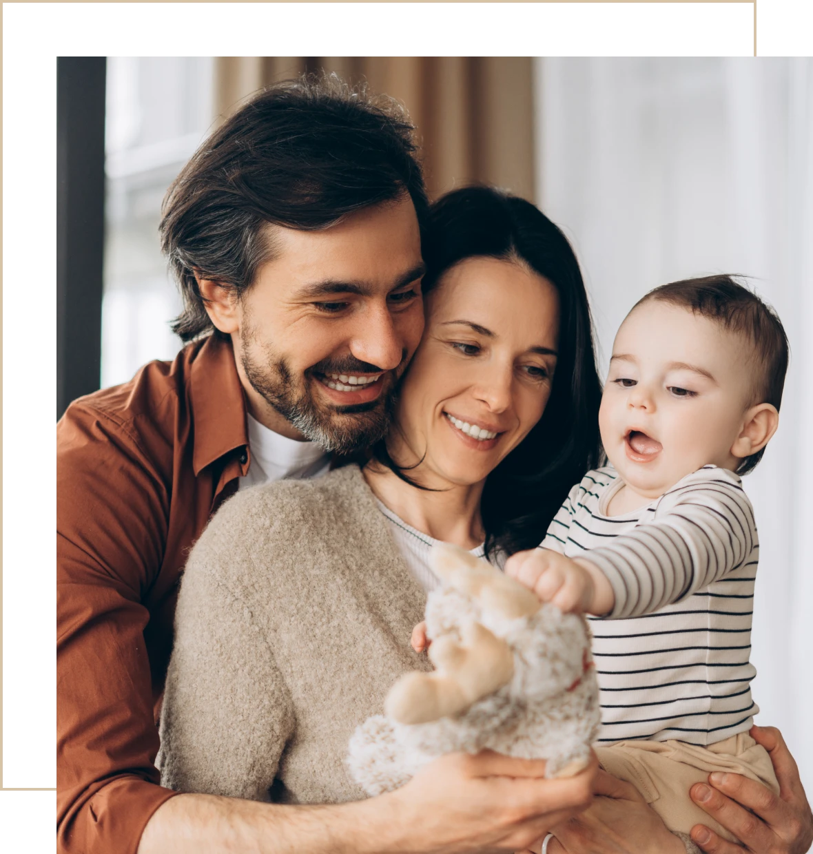 Loving parents with their young child